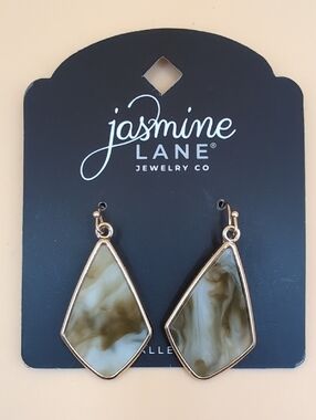Jasmine Lane Goldtone & Marble Drop Earrings - Hypoallergenic